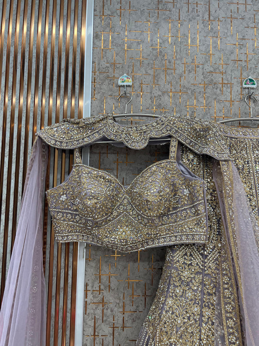 Lavender Crop Top Lehenga