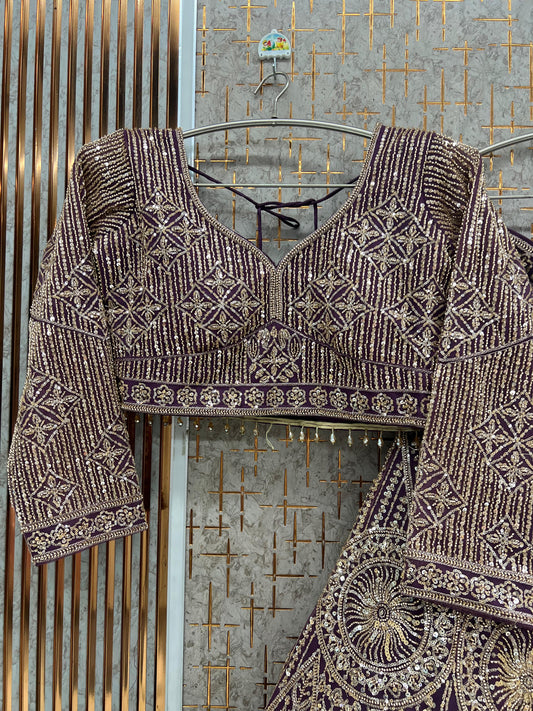 Lavender Crop Top Lehenga