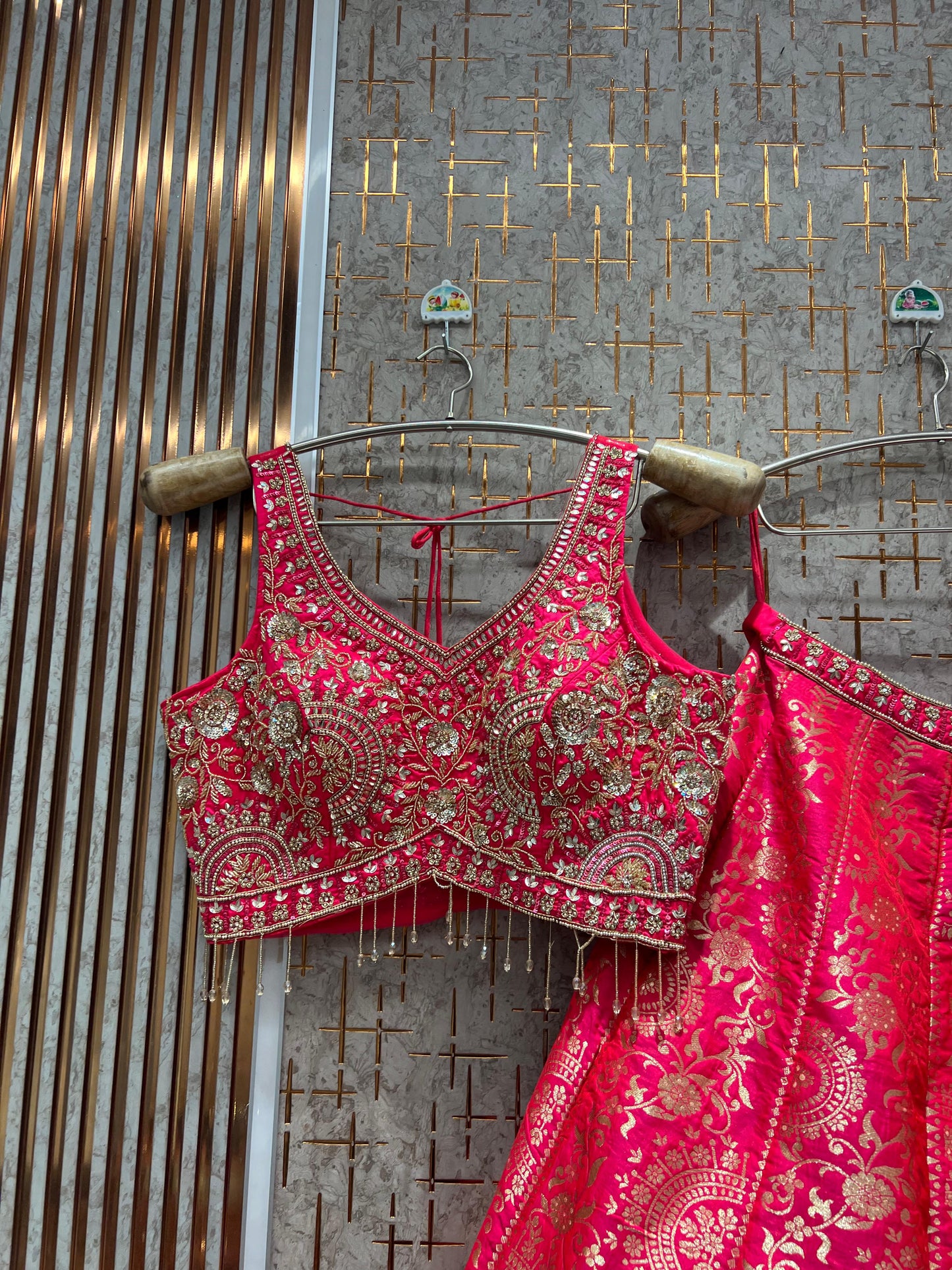 Amazing Hot pink Crop Top Lehenga