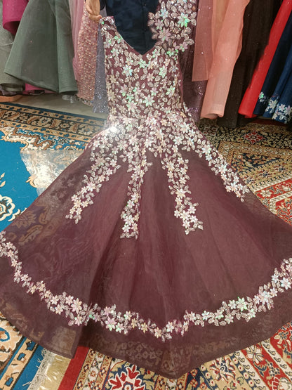 Party Wear Wine Purple gown