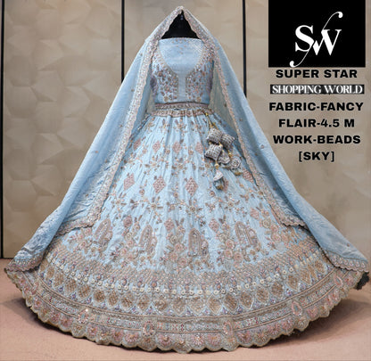 Fancy sky blue Lehenga