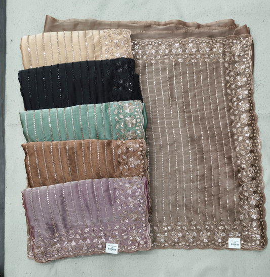 Golden Black Green Brown Pink Designer Saree