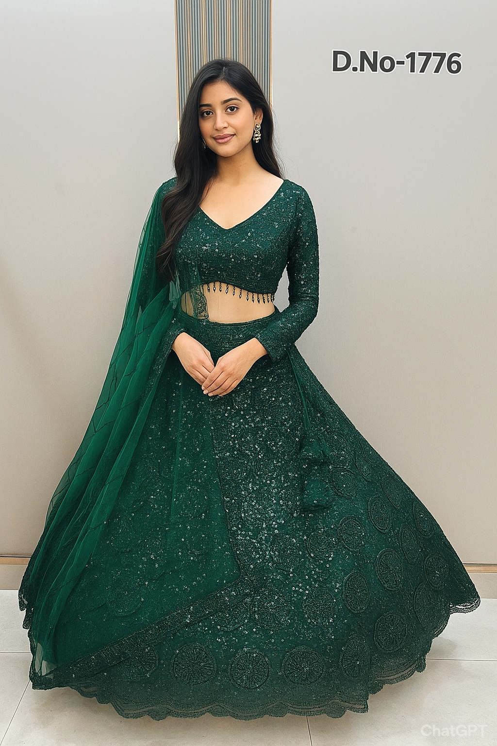 Gorgeous Cherry red on red Monotone Crop top Lehenga