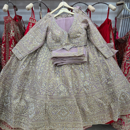 Majestic Lavender crop Top Lehenga