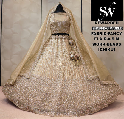 Fancy golden Chiku Lehenga