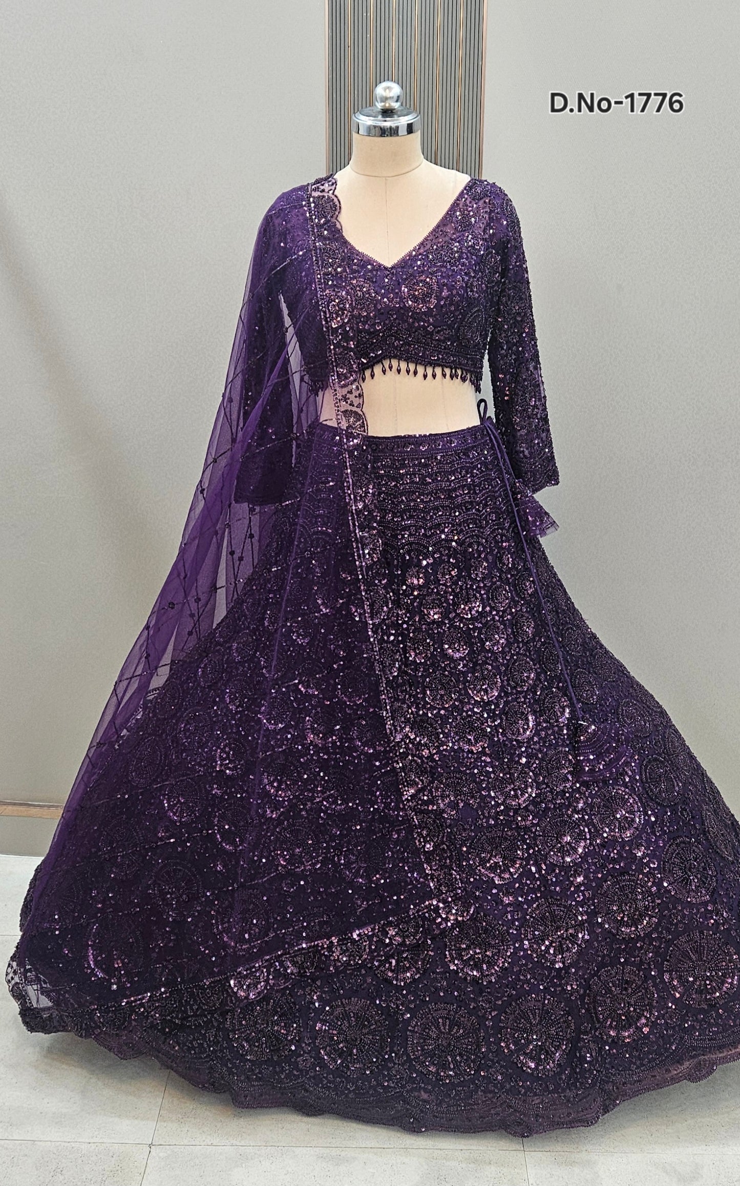 Gorgeous Cherry red on red Monotone Crop top Lehenga