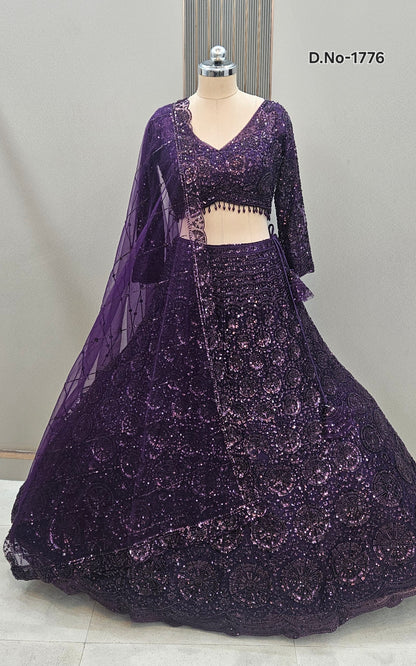 Gorgeous Cherry red on red Monotone Crop top Lehenga