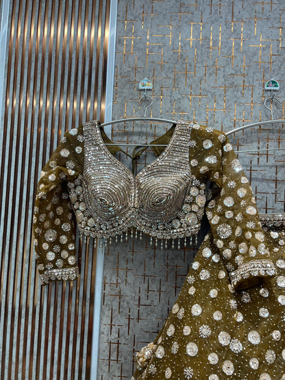 Good looking Hot pink Crop Top Lehenga