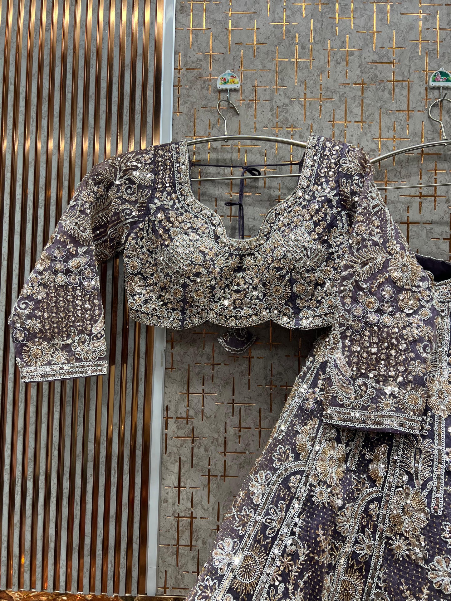 Astonishing Light Rama green Crop Top Lehenga