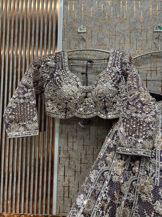 Fabulous Lavender Crop Top Lehenga