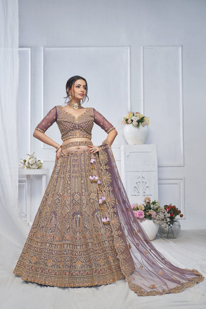 Fabulous light onion peacock lehenga