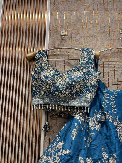Lovely Blue crop Top Lehenga