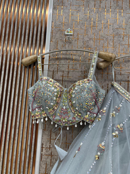Baby Pink Pdp Crop Top Lehenga