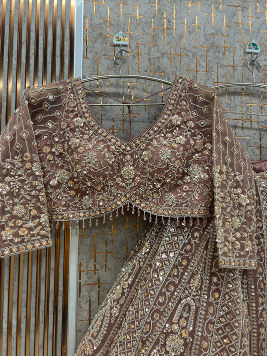 Red Crop Top Lehenga - Shopping World