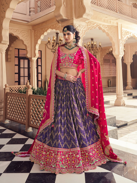 Elegant purple pink Crop Top Lehenga 404