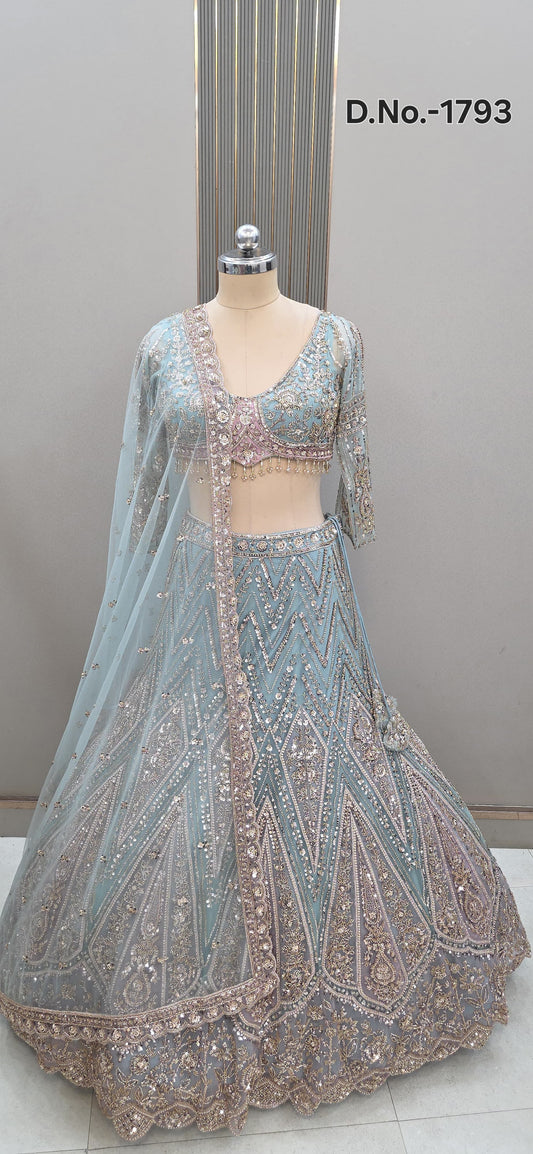 Golden pink Crop Top Lehenga - Shopping World