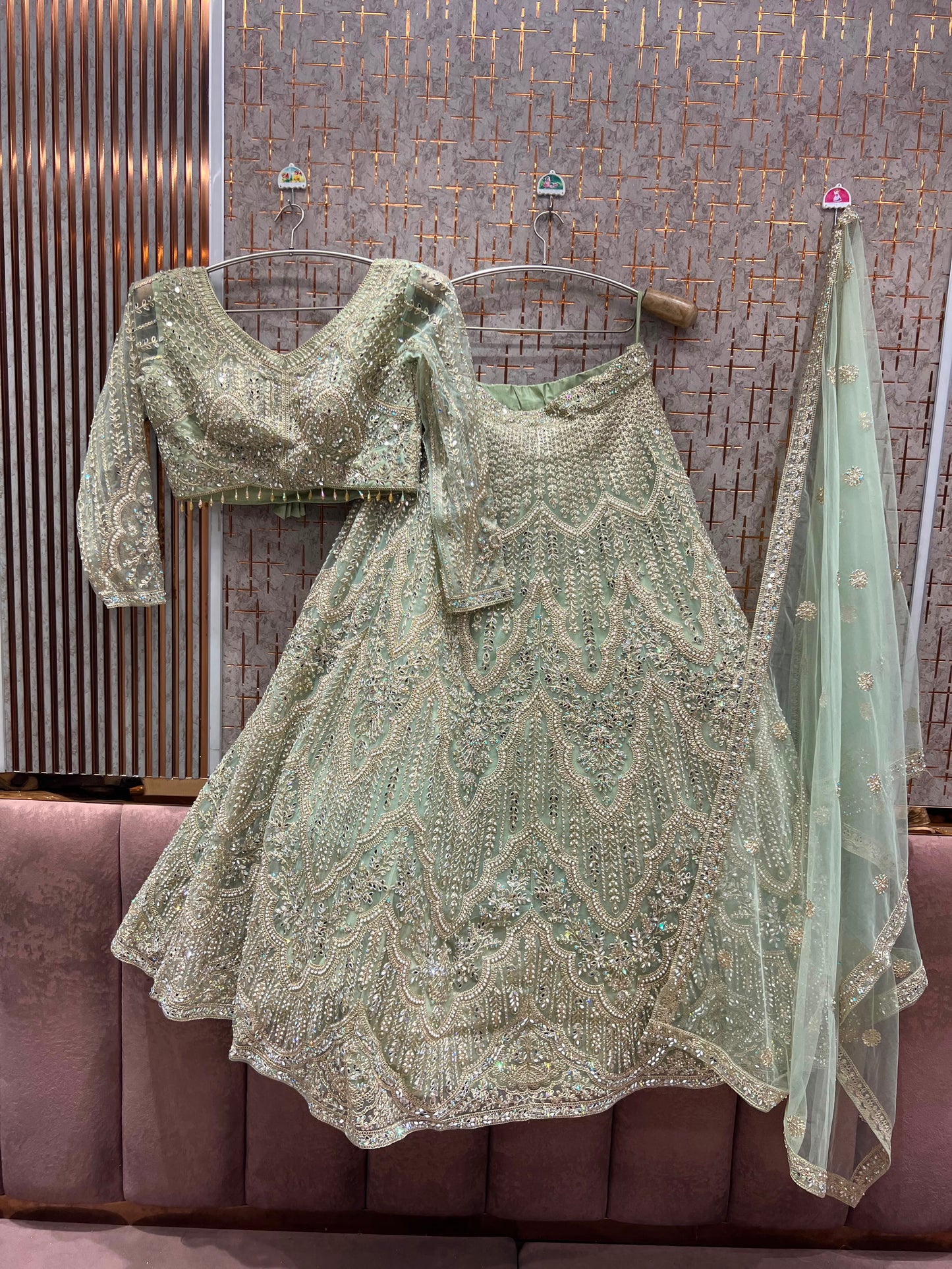 Golden Crop Top Lehenga
