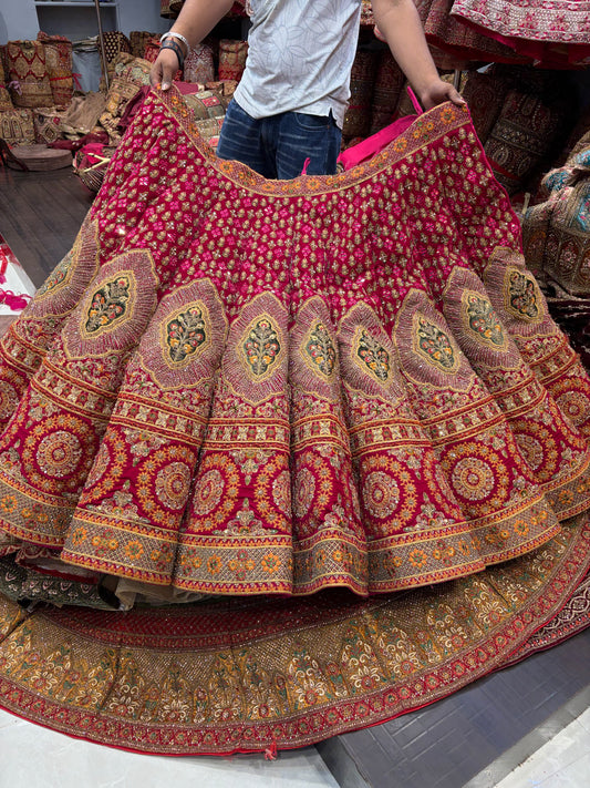 Red bridal designer ball Lehenga