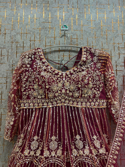 Blue long peplum Dress Farshi Gaharara Dress Special - Shopping World