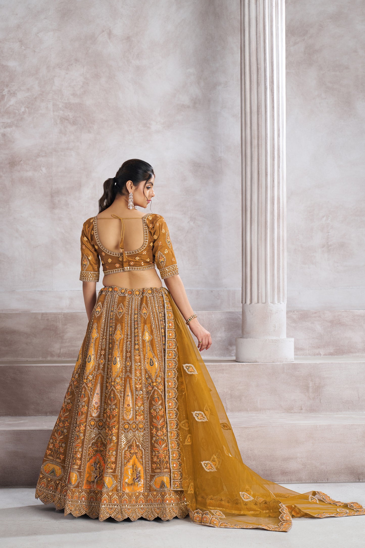 Lavishing mustard girlish lehenga 32