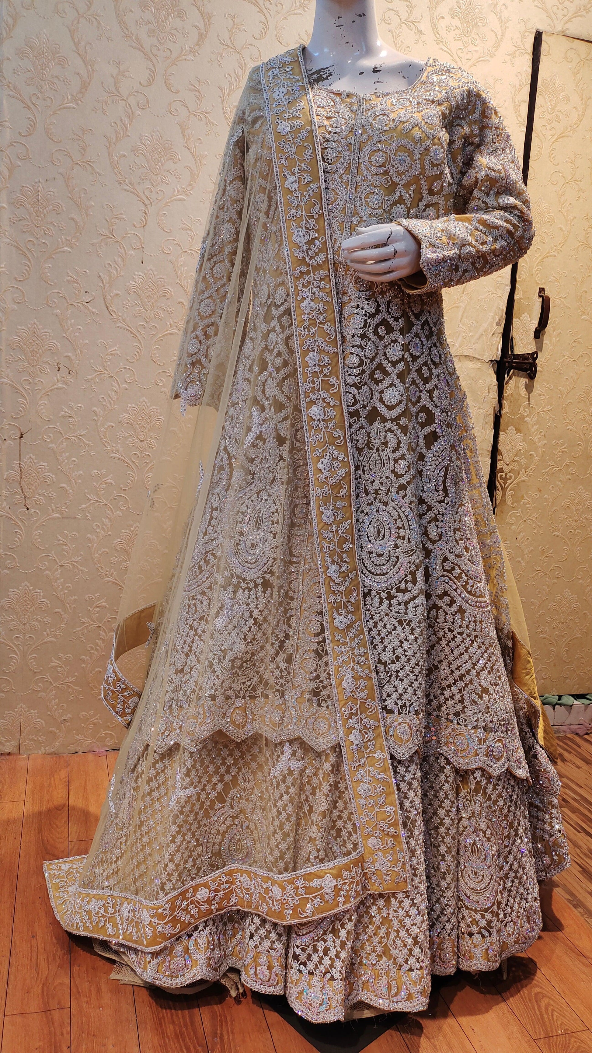 Amazing yellow Peplum long Dress Farshi Gaharara Pakistani Bridal Dres Shopping World Amazing yellow Peplum long Dress Farshi Gaharara Pakistani Bridal Dres Shopping World