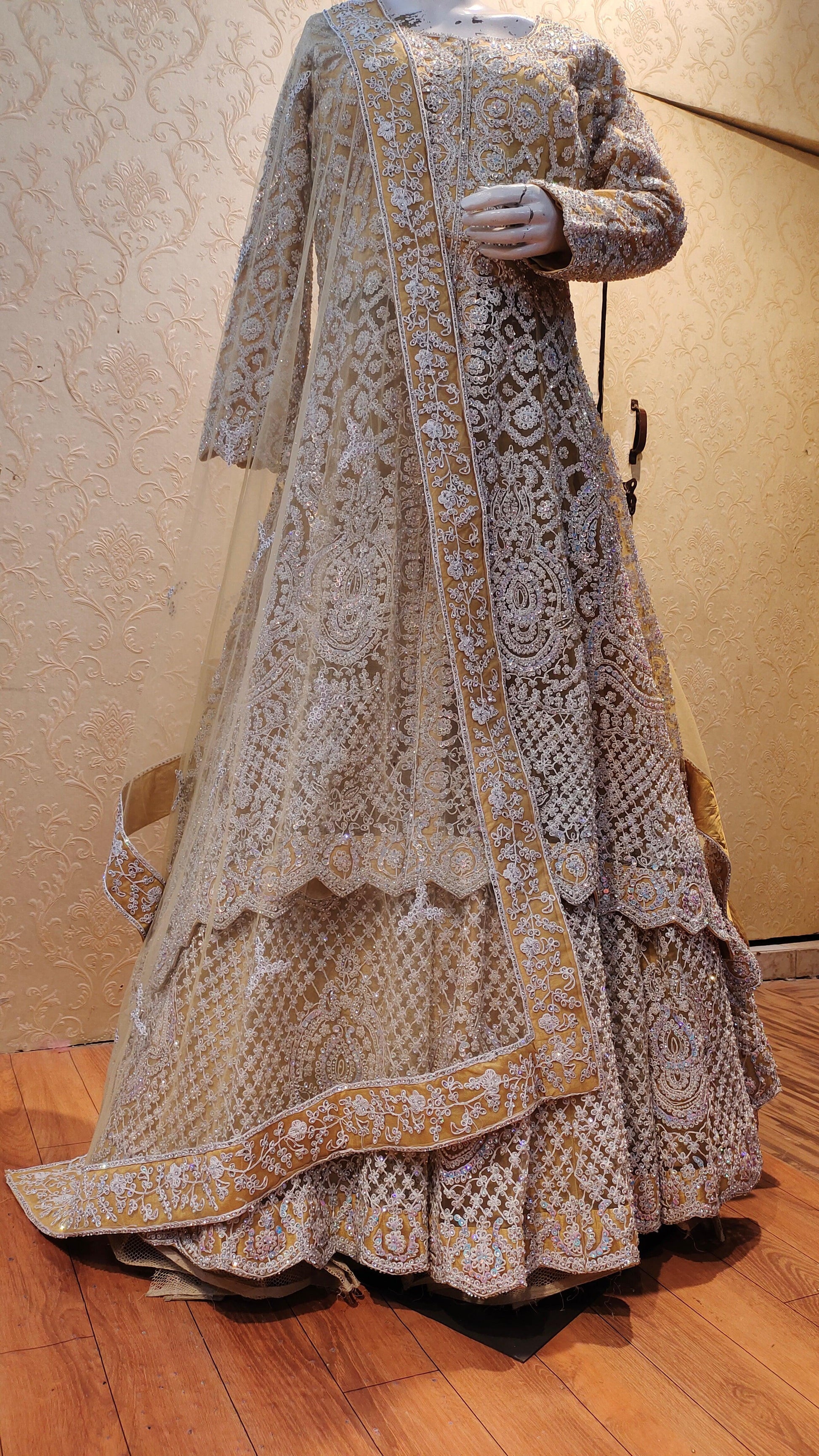Amazing yellow Peplum long Dress Farshi Gaharara Pakistani Bridal Dres Shopping World Amazing yellow Peplum long Dress Farshi Gaharara Pakistani Bridal Dres Shopping World