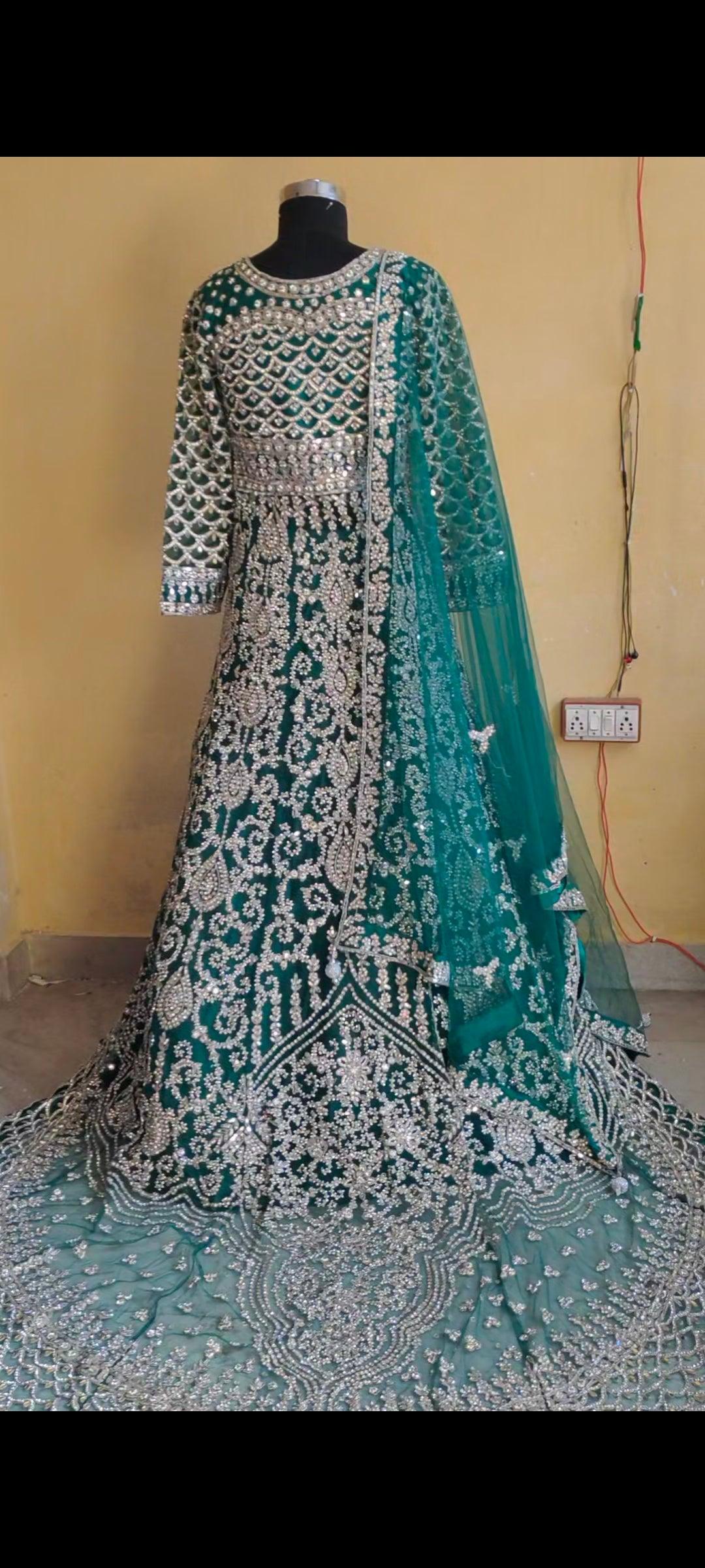 Fabulous Peplum long Dress Farshi Gaharara Pakistani Bridal Dress Muslim Special